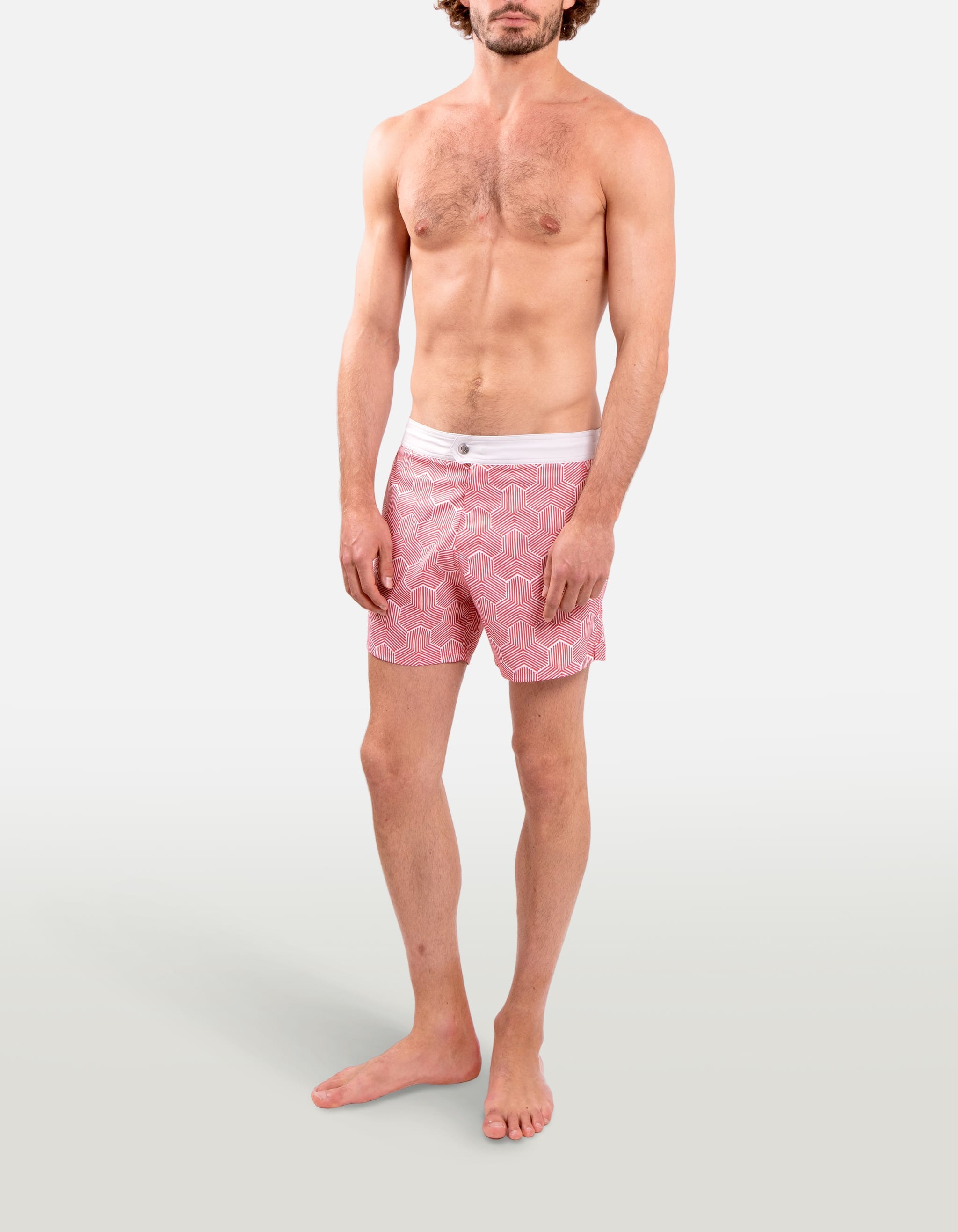 Ben - P28. Red Koniwa Swim Shorts - Ben MACKEENE 