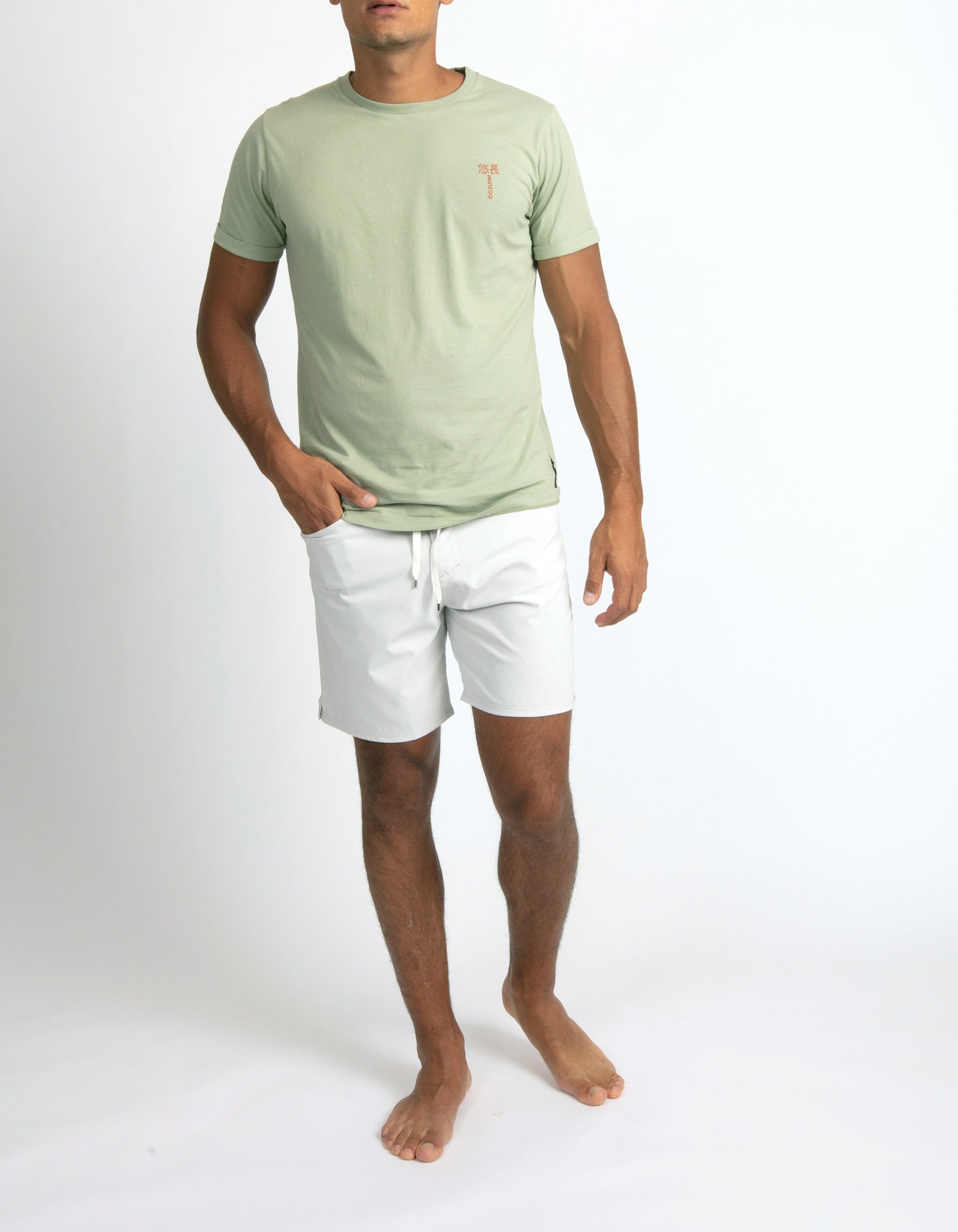 Jofe - 04. Green Tea - Embroidered Go Slow Jofe - 04. Green Tea - Embroidered T-Shirts - Jofe MACKEENE