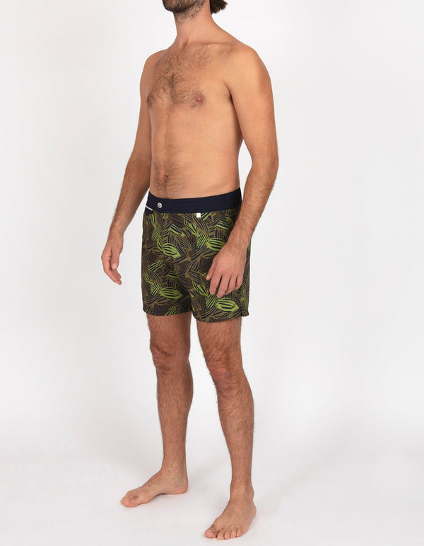 Gize - P04. Green Feve & Navy Swim Shorts - Gize MACKEENE 