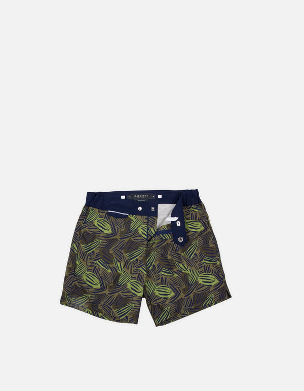 Gize - P04. Green Feve & Navy Swim Shorts - Gize MACKEENE 