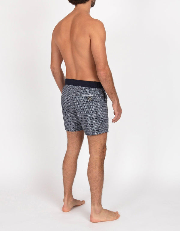 Gize - P16. Chevron Navy & Navy Swim Shorts - Gize MACKEENE 