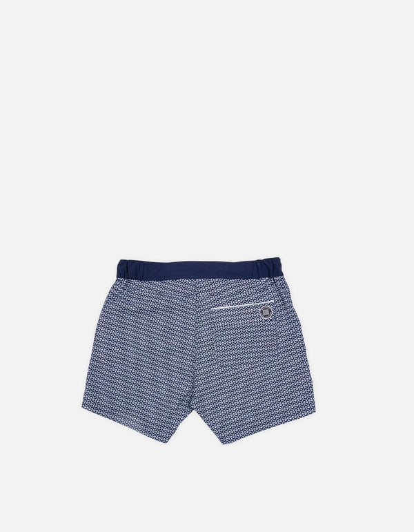 Gize - P16. Chevron Navy & Navy Swim Shorts - Gize MACKEENE 