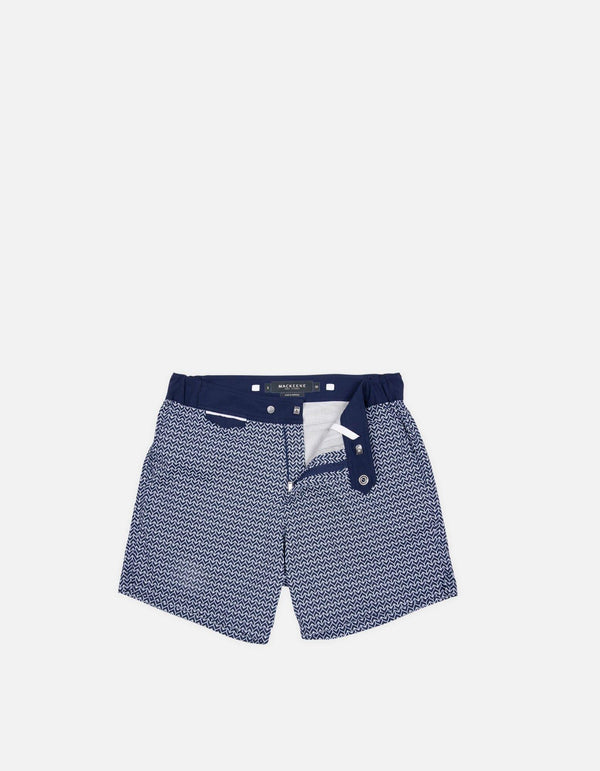 Gize - P16. Chevron Navy & Navy Swim Shorts - Gize MACKEENE 