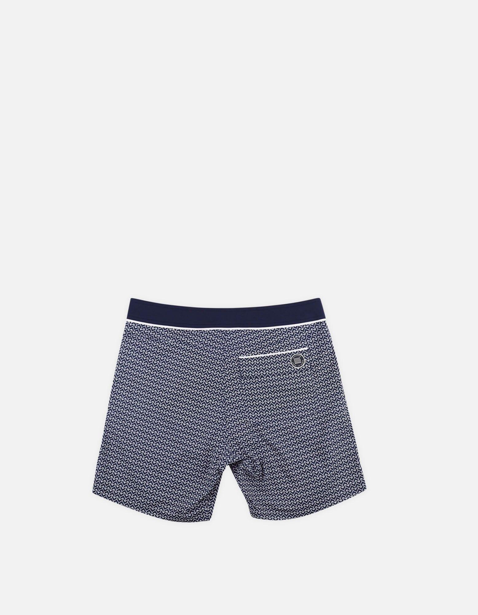 Barth4 - P16. Chevron Navy & Navy Swim Shorts - Barth4 MACKEENE 